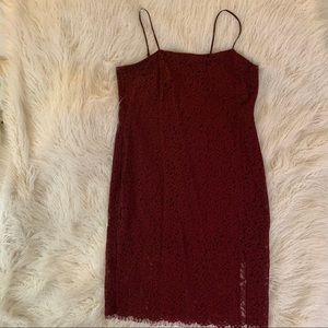 Express Burgundy lace sheath dress